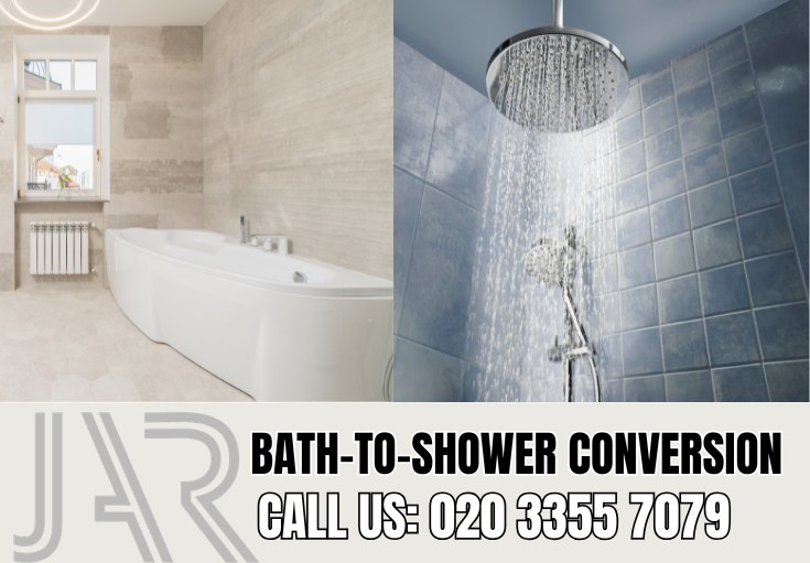 Bath to Shower Conversion by Swisscottage Bathroom Fitters